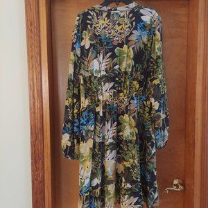 J Crew Silk Floral Dress Sz M